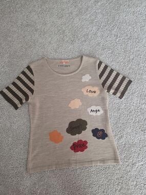 Castelbajac Vintage Women's Tee with Stripe Sleeves